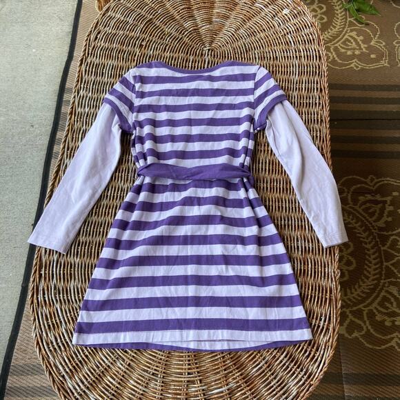 Crazy‎ 8 Girls Dress Size Small 5 6 Purple Striped Tres Chic Knit Ties Belt NEW - Picture 3 of 7